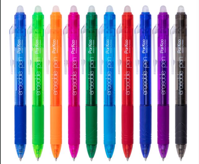 Erasable gel pens, 10 colors – wholesale lot