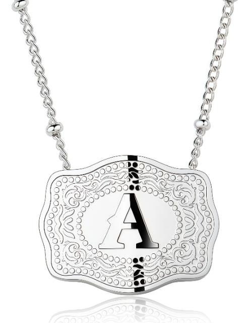 Silver initial letter necklace – wholesale lot