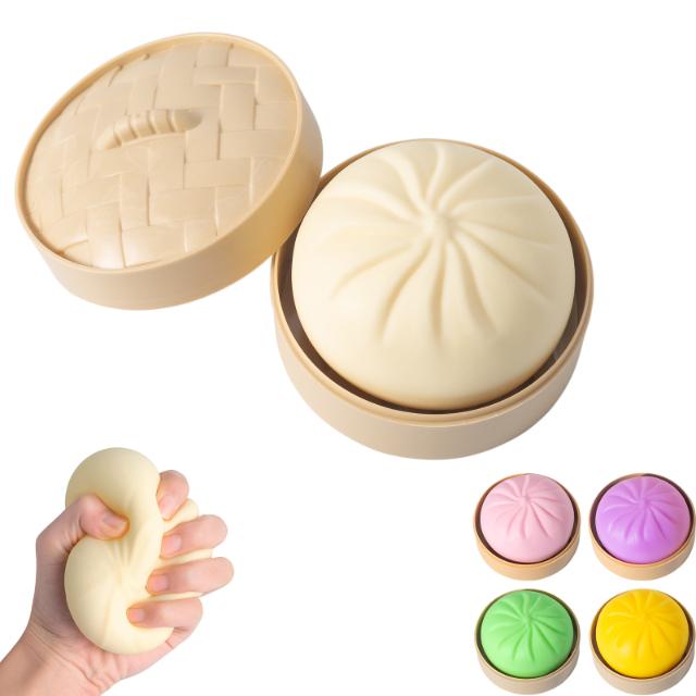 Bun squishy stress toy (5 colors, full lot) – wholesale lot