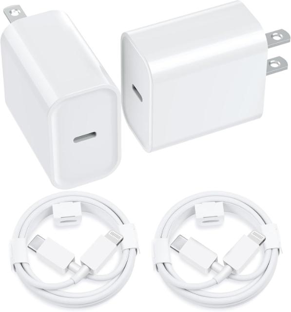 20W USB-C charger 2-pack with cables – wholesale lot